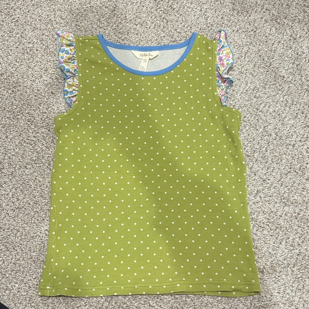 Matilda Jane Girls Polka Dot Green Top Size 10